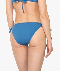 bas de maillot de bain femme forme slip avec liens bleu bas de maillots de bainB635001_2