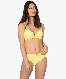 bas de maillot de bain femme forme shorty avec taille fantaisie jauneB635701_3