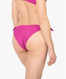 bas de maillot de bain femme forme tanga en maille gaufree rose bas de maillots de bainB636301_2