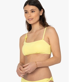 haut de maillot de bain femme forme bandeau asymetrique jauneB638801_1