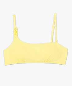 haut de maillot de bain femme forme bandeau asymetrique jauneB638801_3