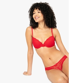 GEMO Culotte femme en dentelle et tulle (lot de 2) rouge standard