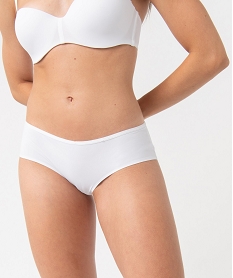 GEMO Shorties unis en microfibre femme (lot de 2) Blanc