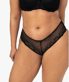 shortie femme grande taille en tulle et dentelle noir shortiesB645701_1