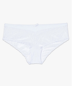 GEMO Shorty femme en dentelle et microfibre Blanc