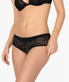 GEMO Shorty femme en dentelle et microfibre Noir