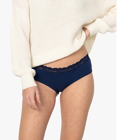 GEMO Shorty en coton stretch avec ceinture dentelle femme (lot de 2) jaune vif