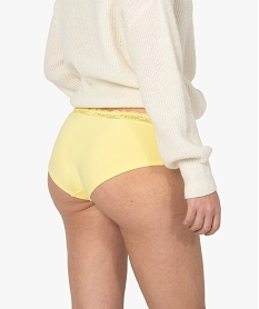 shorty en coton stretch avec taille dentelle femme (lot de 2) jauneB647401_2