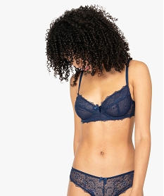 GEMO Soutien-gorge femme en dentelle avec armatures Bleu