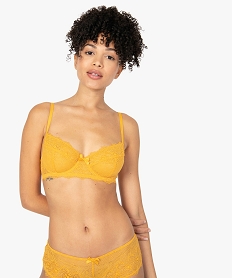 GEMO Soutien-gorge femme en dentelle avec armatures Jaune
