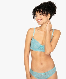 GEMO Soutien-gorge femme en dentelle avec armatures Bleu