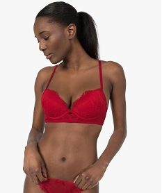 GEMO Soutien-gorge avec dentelle et lacets dans le dos Rouge