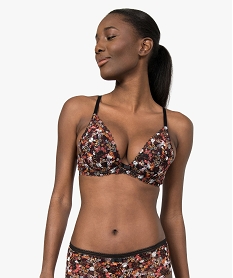 GEMO Soutien-gorge avec armatures en dentelle forme foulard Brun