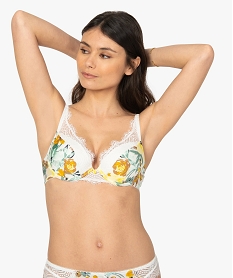 GEMO Soutien-gorge à armatures à motifs fleuris et dentelle Imprimé
