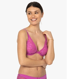 GEMO Soutien-gorge triangle en dentelle avec armatures Rose