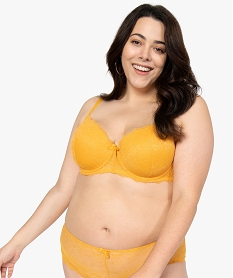 GEMO Soutien-gorge à armatures en dentelle à coques fines Jaune