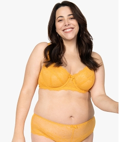 soutien-gorge grande taille emboitant a armatures en dentelle jauneB649701_1