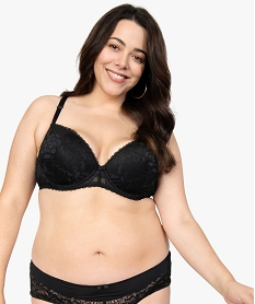 GEMO Soutien-gorge femme emboîtant dos dentelle original Noir