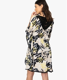 robe de plage femme fleuri avec dos en dentelle imprime vetements de plageB652401_3