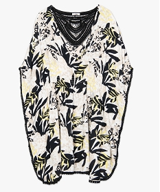 robe de plage femme fleuri avec dos en dentelle imprime vetements de plageB652401_4