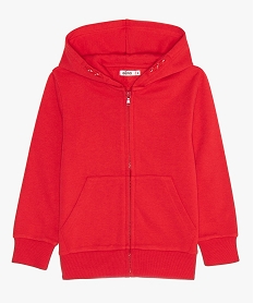 GEMO Sweat zippé et molletonné à capuche garçon Rouge