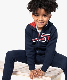 GEMO Sweat garçon zippé avec capuche – Lulu Castagnette Bleu