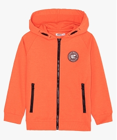 GEMO Sweat garçon à capuche et fermeture zippée thème dinosaure Orange