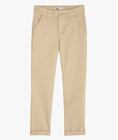 pantalon garcon chino en coton stretch a taille reglable beigeB658101_2