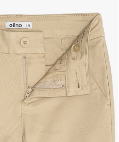 pantalon garcon chino en coton stretch a taille reglable beigeB658101_3