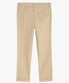 pantalon garcon chino en coton stretch a taille reglable beigeB658101_4
