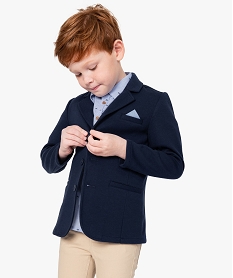 GEMO Veste de blazer garçon en maille milano Bleu