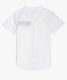 chemise garcon manches courtes et col mao blancB660201_4