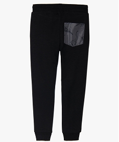 pantalon de jogging garcon avec lisere contrastant noirB660601_2