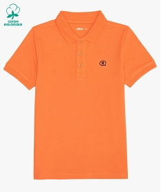 polo garcon a manches courtes 100 coton biologique orange polosB661401_1