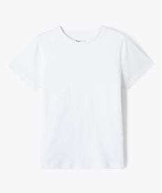 GEMO Tee-shirt à manches courtes en coton uni garçon blanc vif