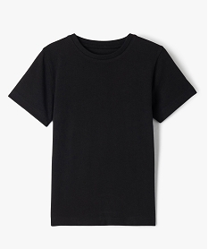 GEMO Tee-shirt à manches courtes en coton uni garçon Noir
