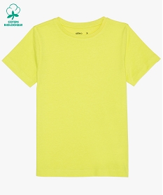 GEMO Tee-shirt à manches courtes en coton uni garçon Jaune