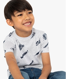 GEMO Tee-shirt garçon à manches courtes avec motifs dessinés Gris