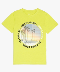 GEMO Tee-shirt garçon à manches courtes avec motif sportif Jaune