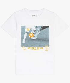 GEMO Tee-shirt garçon à manches courtes avec motif sportif Blanc