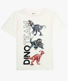 GEMO Tee-shirt garçon à manches courtes avec motifs dinosaures Beige