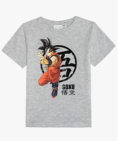 GEMO Tee-shirt garçon chiné imprimé Goku - Dragon Ball Super Gris