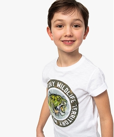 GEMO Tee-shirt garçon à manches courtes avec motif animé Blanc