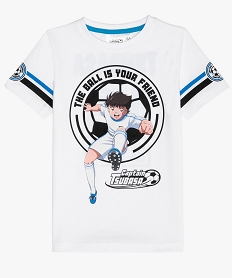 GEMO Tee-shirt garçon bicolore – Captain Tsubasa Blanc