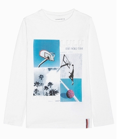 GEMO Tee-shirt garçon à motifs sportifs – Lulu Castagnette Blanc