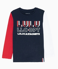 tee-shirt garcon multicolore a manches longues – lulucastagnette bleuB668701_2