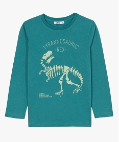 GEMO Tee-shirt garçon à manches longues avec motif dinosaure Vert