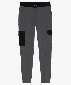 pantalon de sport garcon avec ceinture et poches contrastantes grisB669001_1