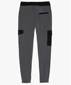 pantalon de sport garcon avec ceinture et poches contrastantes grisB669001_3