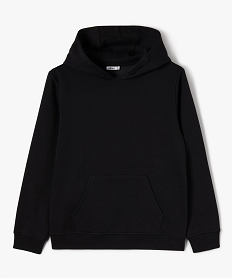 sweat molletonne a capuche garcon noir sweatsB670401_1